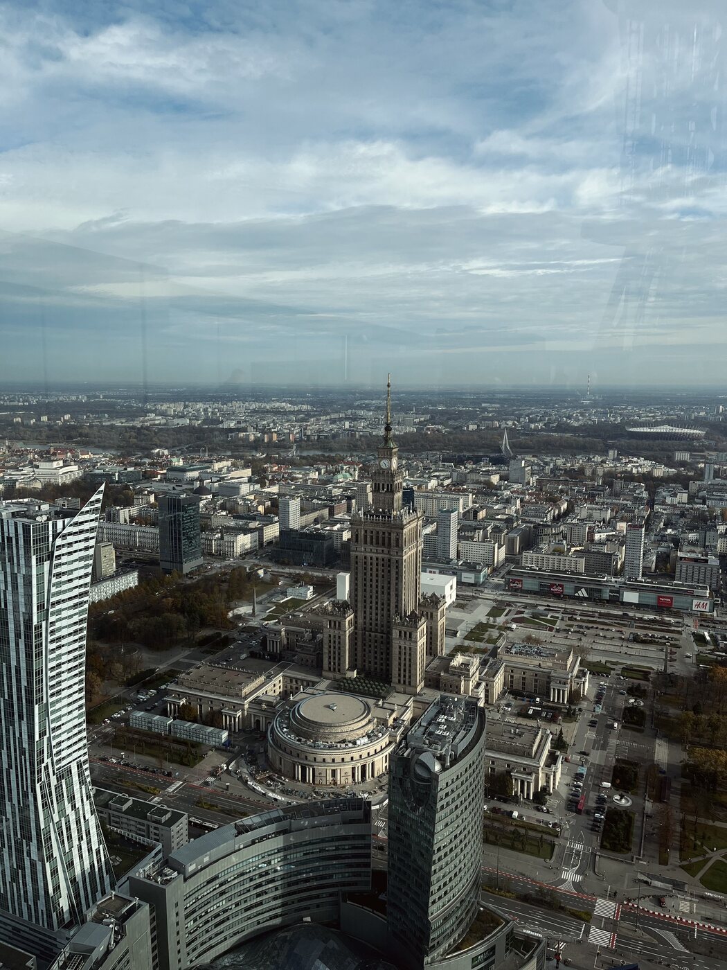 Varsó panorámája a magasból